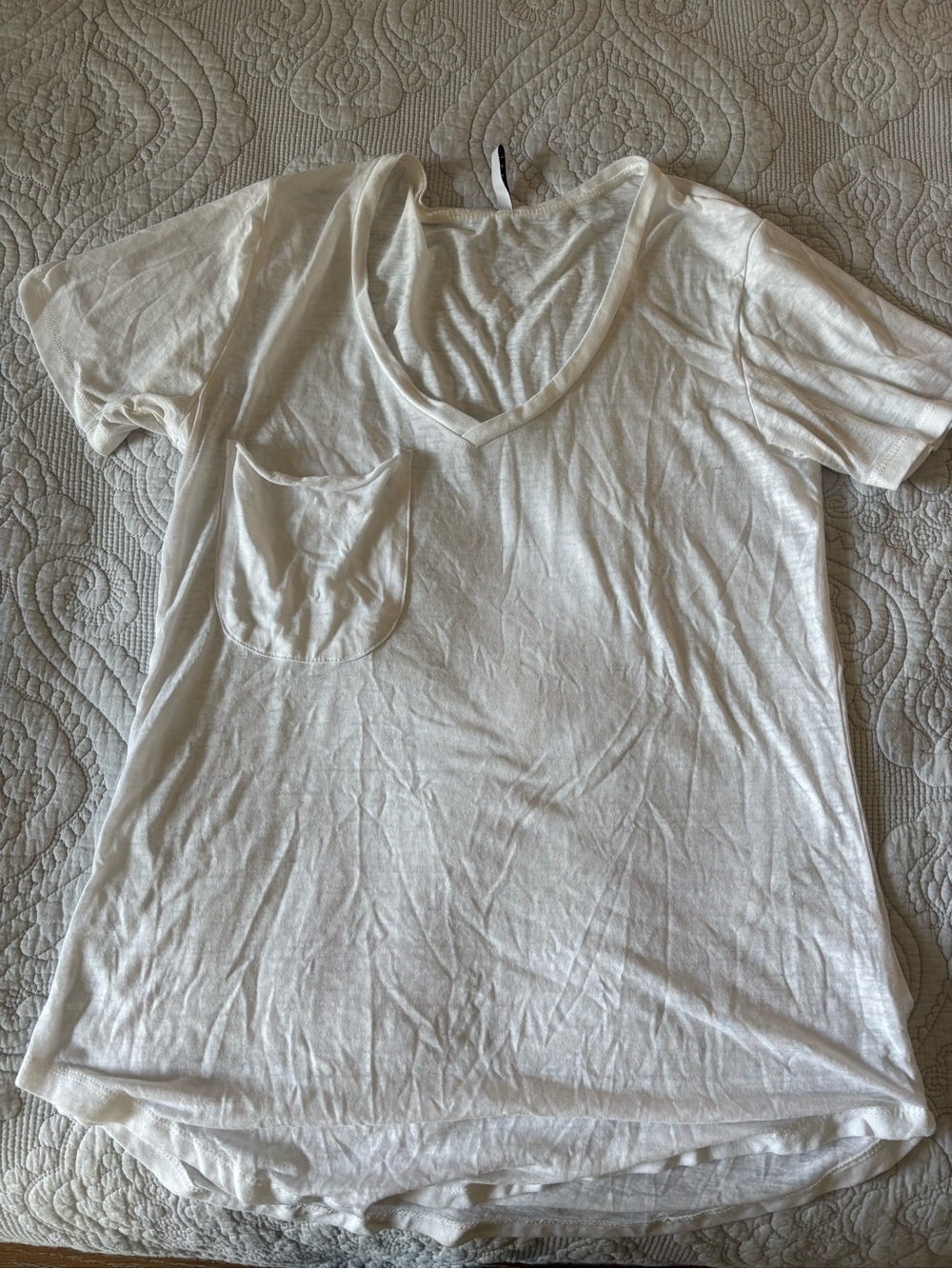 Z Supply White V-Neck Pocket Tee